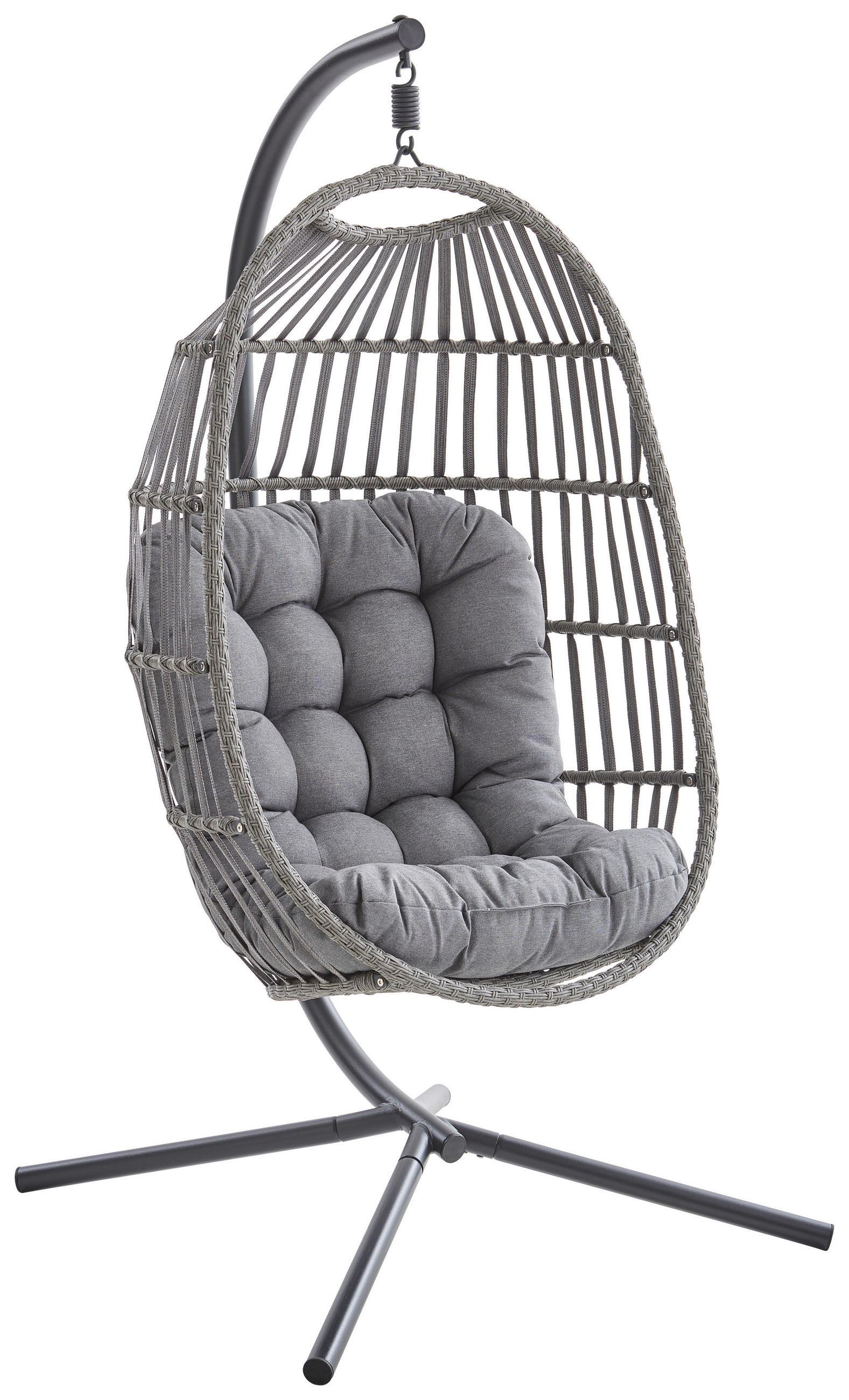 FOTELJA VISEĆA  metal   - siva/crna, Moderno, metal/tekstil (97/187/100cm) - Ambia Garden