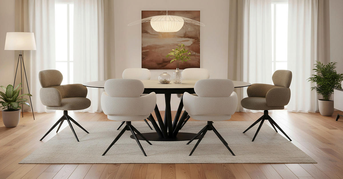 ARMLEHNSTUHL  in Eisen Webstoff  - Taupe/Schwarz, Design, Textil/Metall (64/88/62cm) - Novel