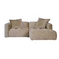 ECKSOFA Chenille Greige  - Greige/Schwarz, Lifestyle, Kunststoff/Textil (240/173cm) - Stylife