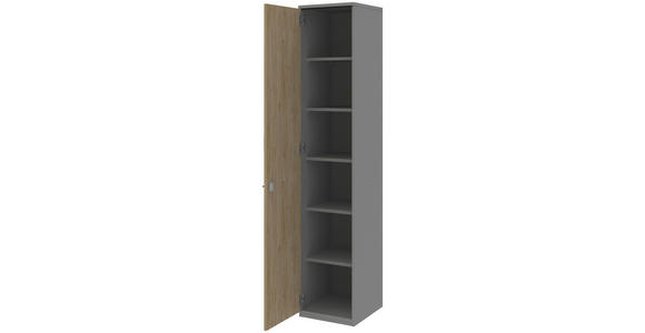 AKTENSCHRANK Eichefarben, Grau  - Eichefarben/Grau, KONVENTIONELL, Holzwerkstoff (40/217,4/43cm) - Moderano