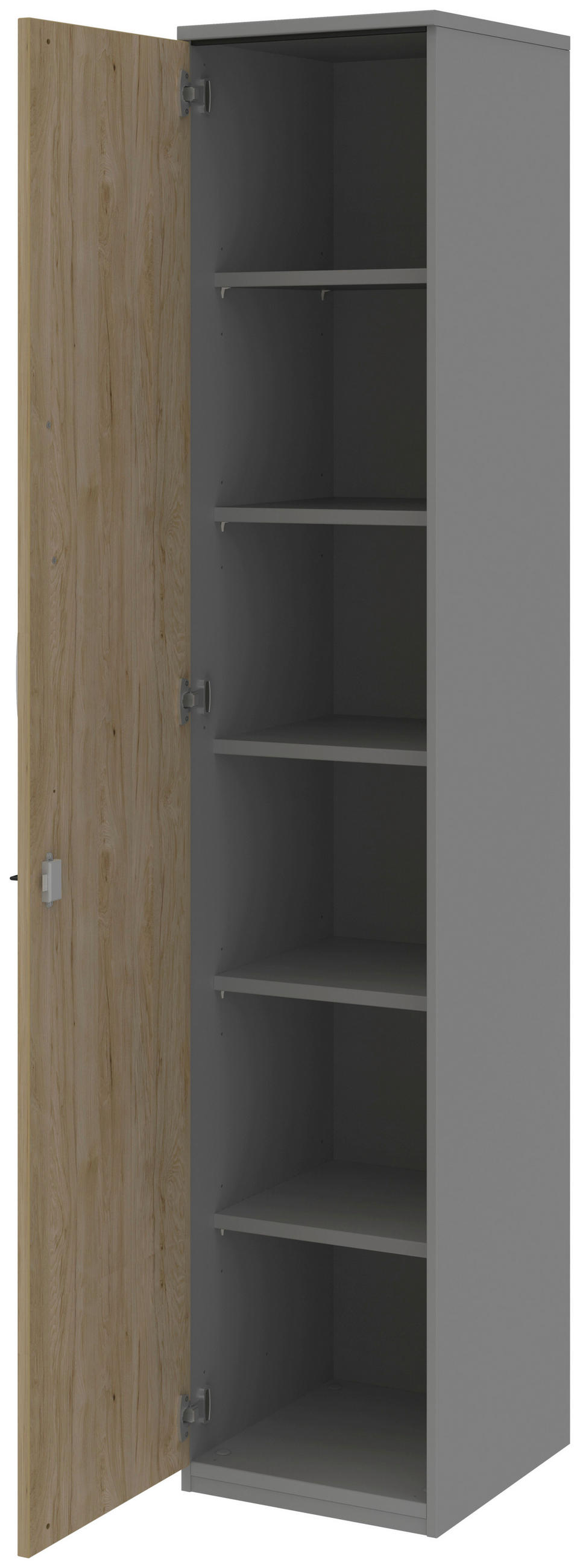 AKTENSCHRANK Grau, Eichefarben  - Eichefarben/Grau, KONVENTIONELL, Holzwerkstoff (40/217,4/43cm) - Moderano