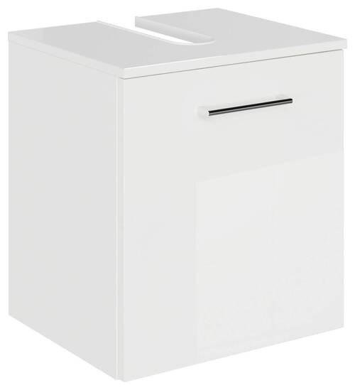 WASCHBECKENUNTERSCHRANK 45/49,8/38,3 cm  - Chromfarben/Weiß Hochglanz, KONVENTIONELL, Holzwerkstoff/Metall (45/49,8/38,3cm) - Sadena