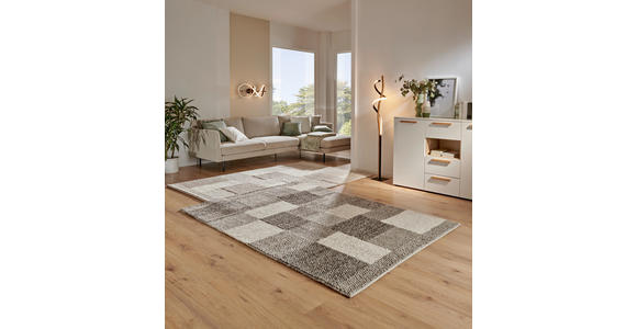 HANDWEBTEPPICH 80/150 cm Nordic Grau, Dunkelgrau  - Dunkelgrau/Grau, Natur, Textil (80/150cm) - Linea Natura