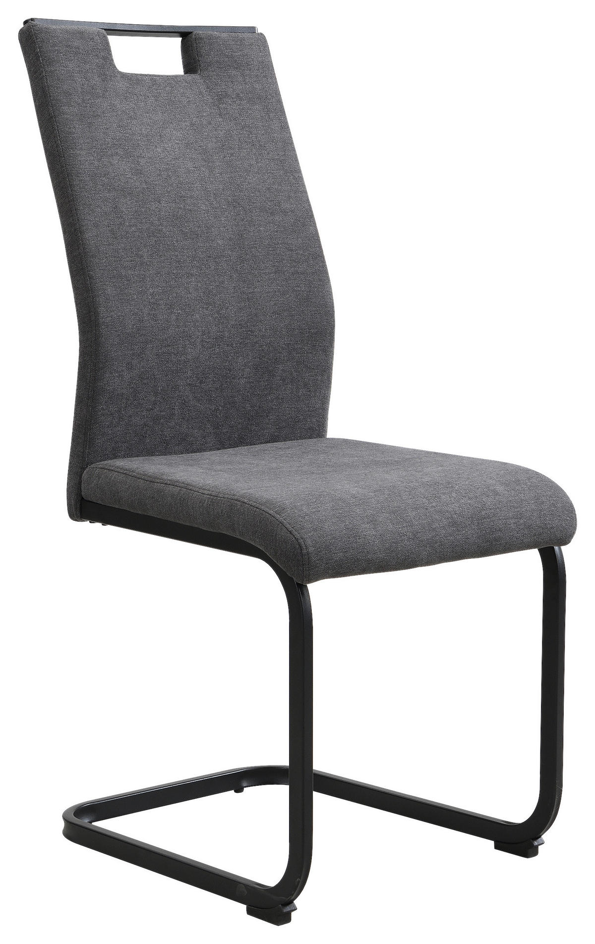 SCHWINGSTUHL  in Eisen Webstoff  - Anthrazit/Schwarz, Design, Textil/Metall (43/98/56cm) - Carryhome