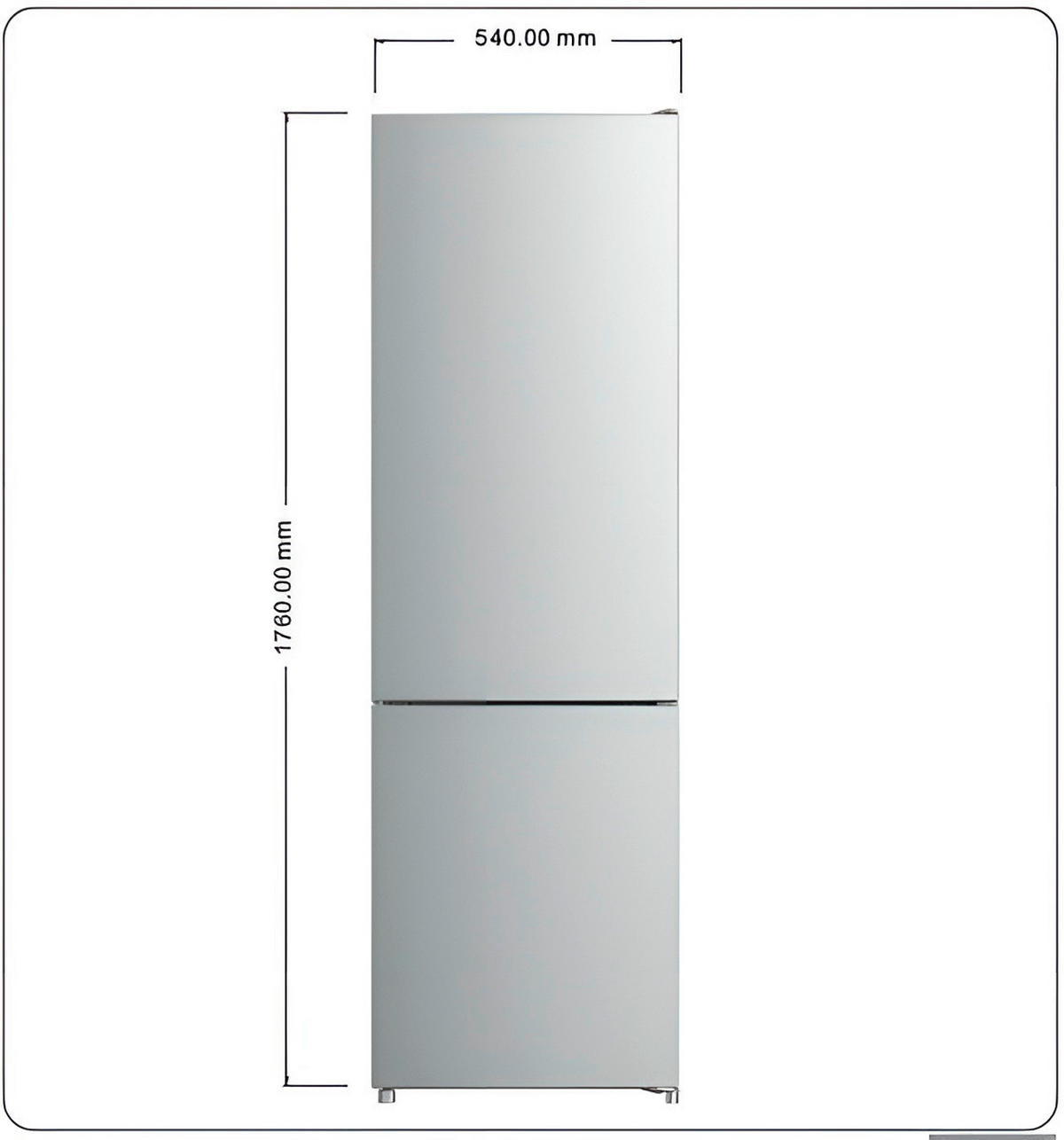 KYL-/FRYSKOMBINATION KG176S-37  - svart, Basics, metall/glas (54/176/55cm) - Respekta