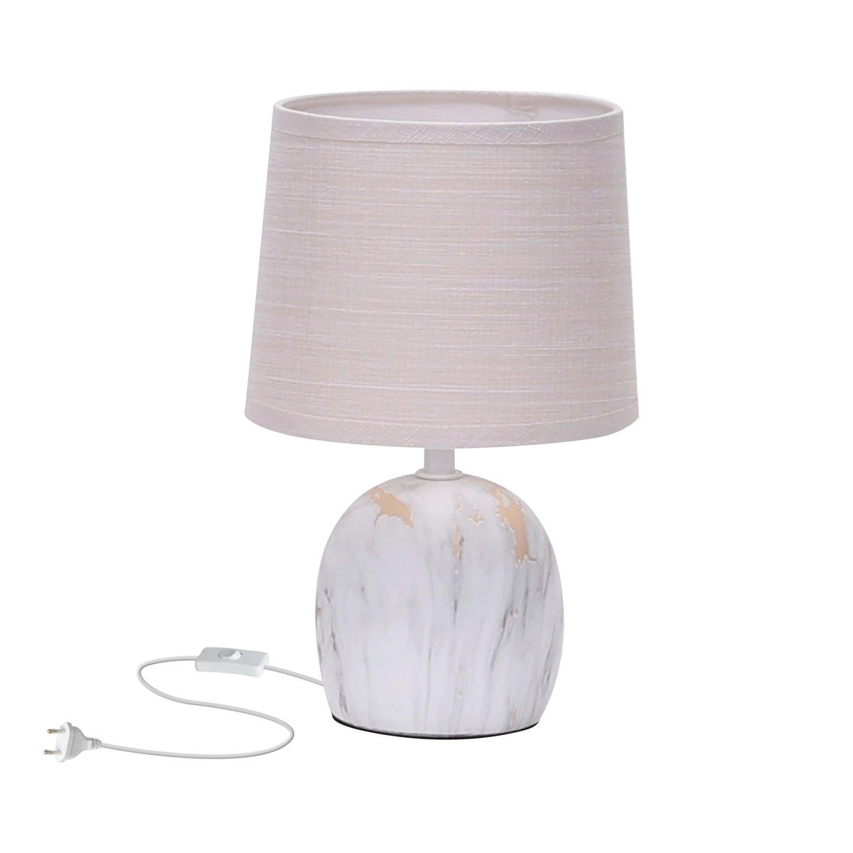 BORDSLAMPA Adelina 16/16/25 cm   - beige/guldfärgad, Klassisk, metall/textil (16/16/25cm)