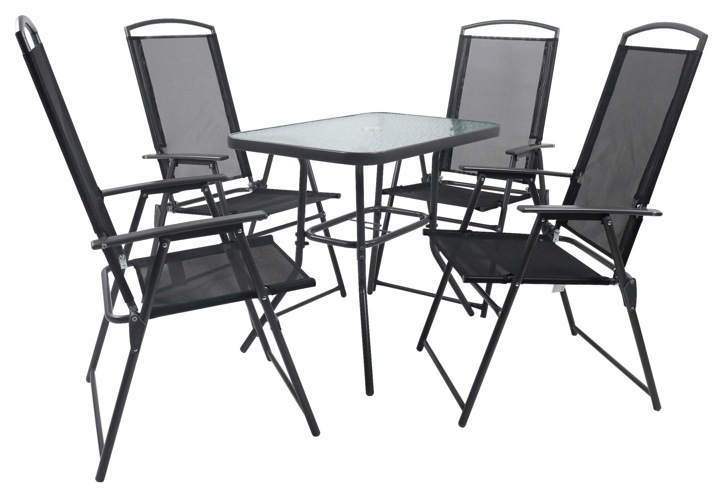 GARTENTISCHGRUPPE Stahl  - Anthrazit, Basics, Textil/Metall - Gardenson
