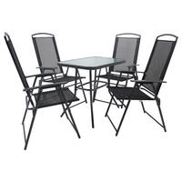 GARTENTISCHGRUPPE  - Anthrazit, Basics, Textil/Metall - Gardenson