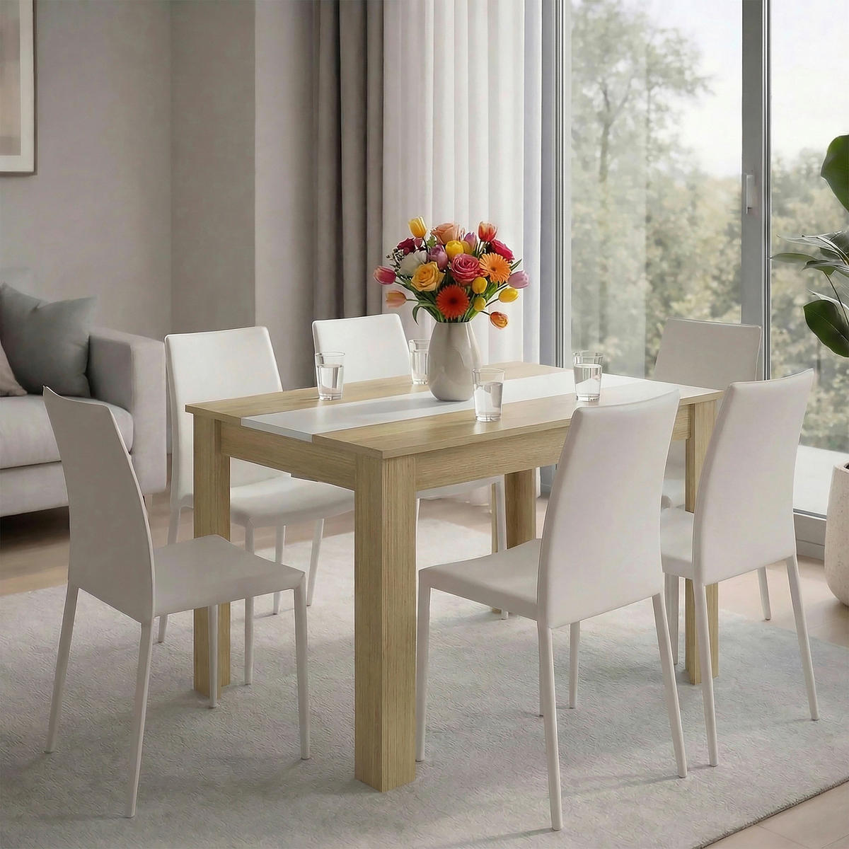 ESSTISCH      - Honigeiche/Weiß, MODERN, Holzwerkstoff (140/80/75cm) - MID.YOU