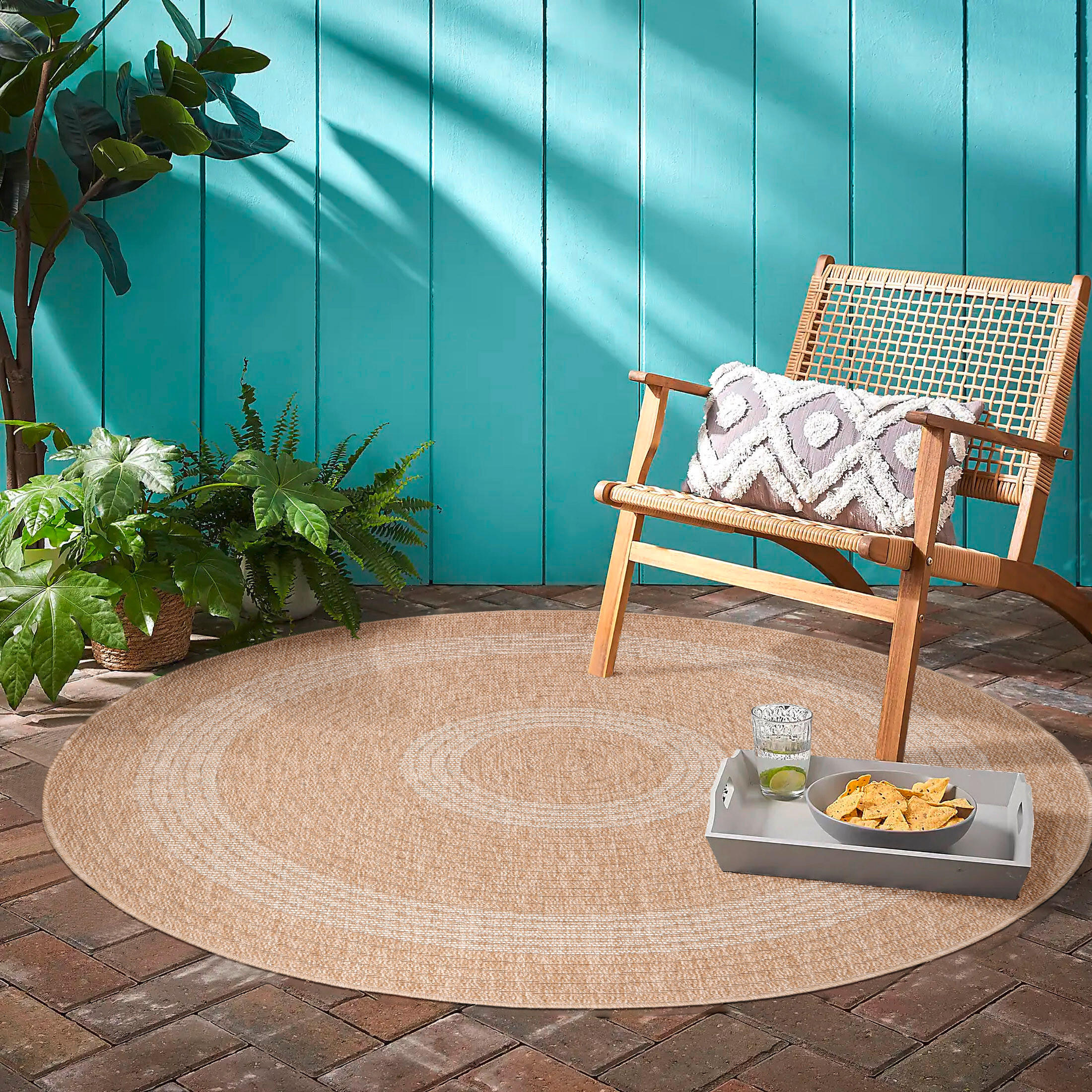 OUTDOORTEPPICH 80/80 cm Comilla Beige  - Beige, Basics, Textil (80/80cm) - Novel