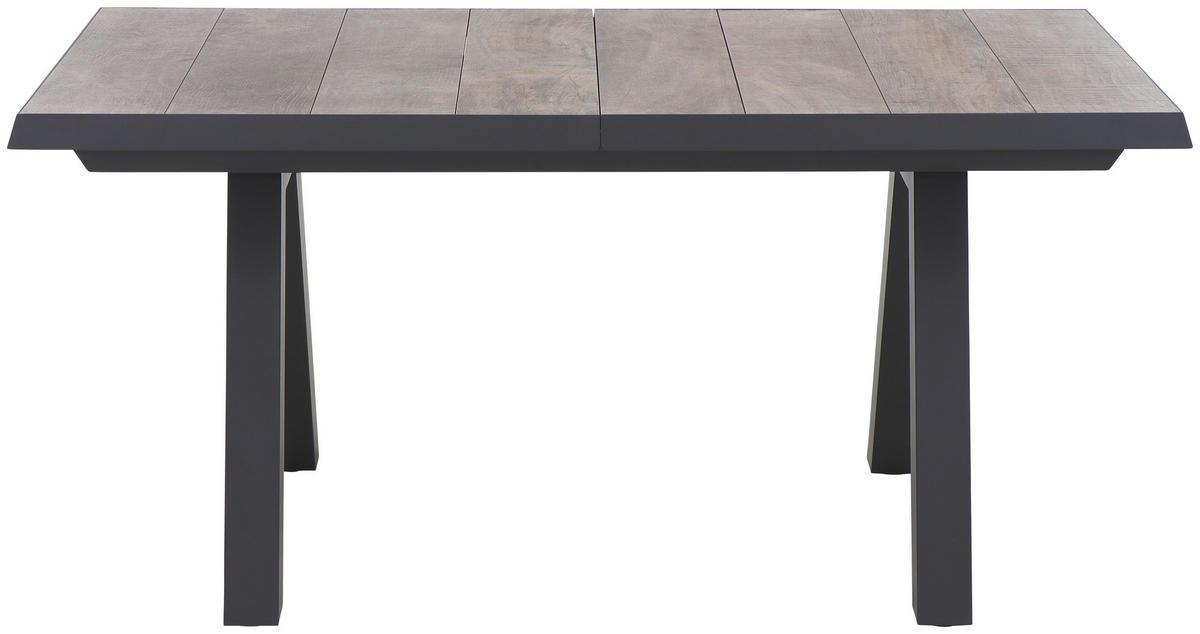 GARTENTISCH 160-200/90/77 cm Metall rechteckig  - Graubraun/Anthrazit, Basics, Keramik/Metall (160-200/90/77cm) - Siena Garden