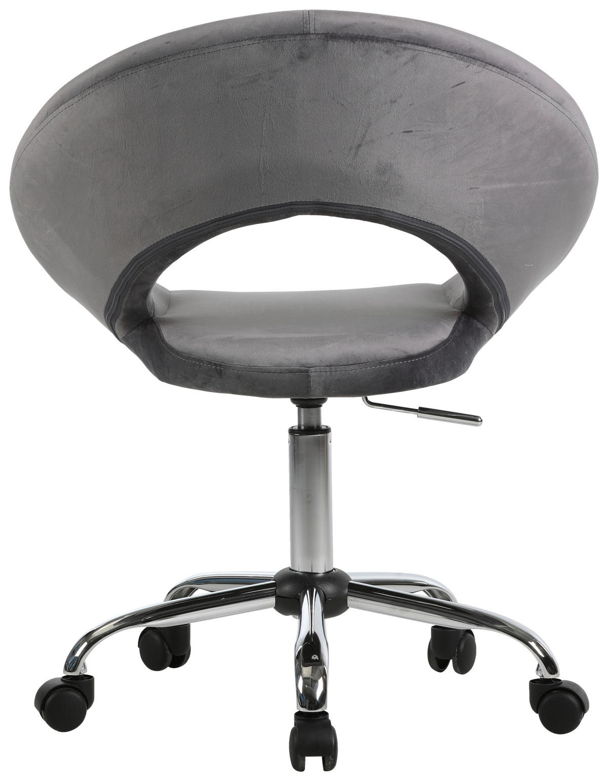 DREHSTUHL Samt Grau, Chromfarben  - Chromfarben/Grau, KONVENTIONELL, Kunststoff/Textil (66/82-94/54cm) - Carryhome