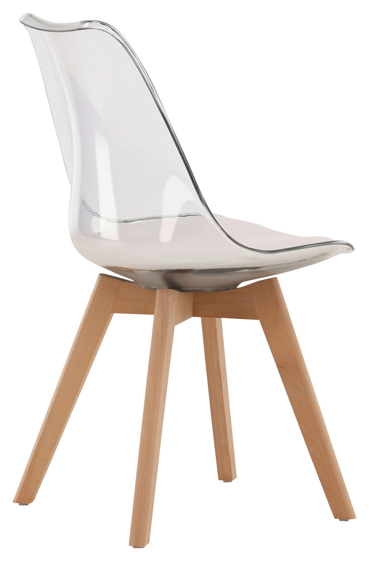 STOLSET 2 styck läderimitation (vegan)  - vit/björkfärgad, Design, trä/textil (49/85/50cm) - Livetastic