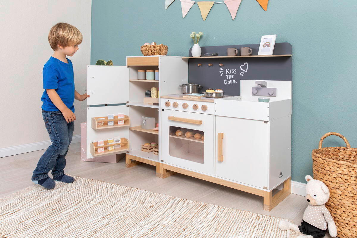 KINDERKÜCHE LINUM  - Naturfarben/Weiß, Basics, Holz/Holzwerkstoff (76/36/90cm) - MUSTERKIND