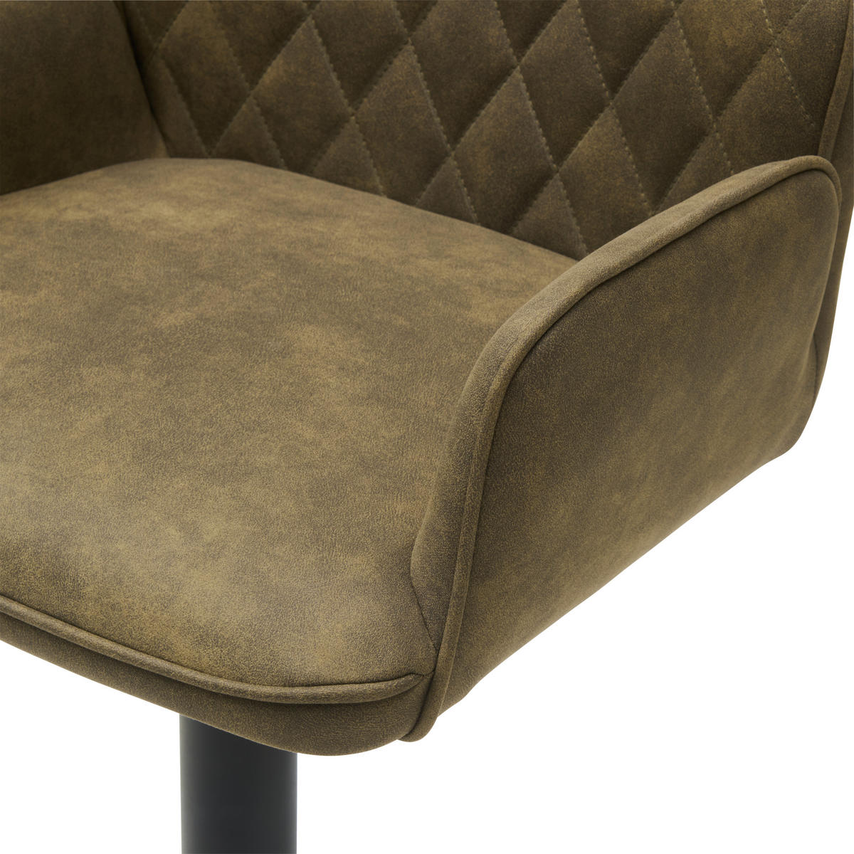 Barhocker höhenverstellbar in Metall, Textil Grün, Schwarz  - Schwarz/Grün, KONVENTIONELL, Textil/Metall (51/90-111/52cm) - MID.YOU