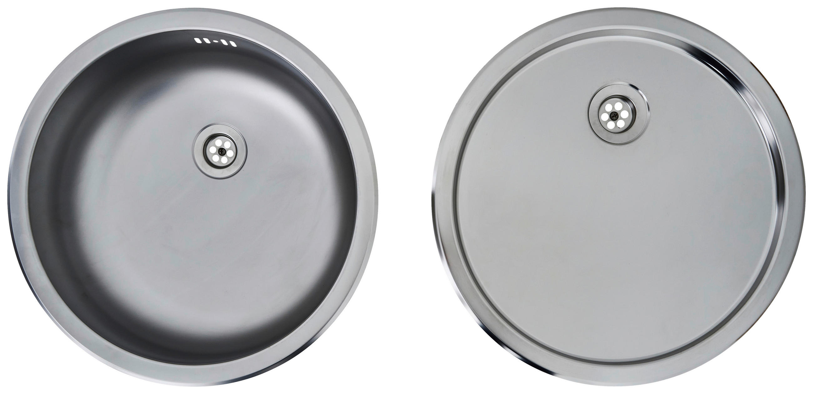 SPÜLE 1711RUNDBECKENSET  - Edelstahlfarben, Trend, Metall (44,6/17cm) - Respekta