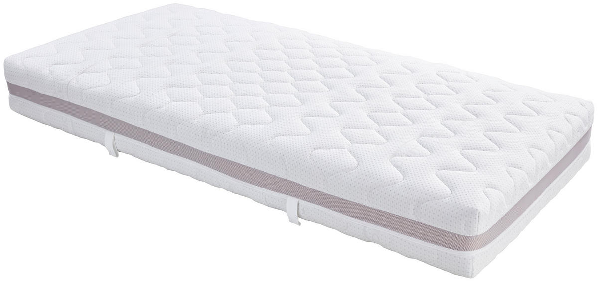 VISCOMATRATZE 90/200 cm Höhe ca. 22 cm 7 -Zonen - Weiß, KONVENTIONELL, Textil (90/200cm) - Livetastic