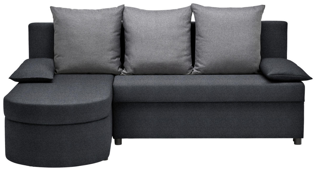 ECKSOFA in Webstoff Anthrazit, Dunkelgrau  - Dunkelgrau/Anthrazit, Trend, Textil (159/196cm) - Ti'me