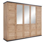 DREHTÜRENSCHRANK  in Dunkelgrau, Eiche Artisan  - Dunkelgrau/Eiche Artisan, ROMANTIK / LANDHAUS, Glas/Holzwerkstoff (255/209/60cm) - Hom`in