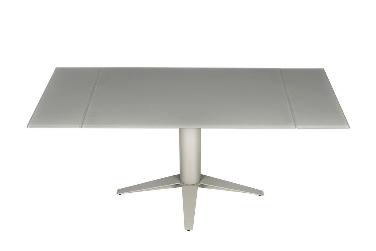 ESSTISCH in Metall, Glas 120-180/80/76 cm  - Taupe, Design, Glas/Metall (120-180/80/76cm) - Stylife