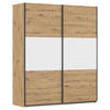 SCHWEBETÜRENSCHRANK in Weiss, Alufarben, Eiche Artisan  - Weiss/Alufarben, Modern, Holzwerkstoff/Metall (175/210/59cm) - Rauch Möbel