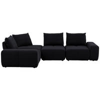 ECKSOFA in Velours Dunkelblau  236/326 cm  - Schwarz/Dunkelblau, Design, Kunststoff/Textil (236/326cm) - Xora
