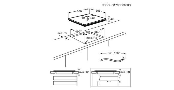 GLASKERAMIKKOCHFELD DKEV6646XB  - Edelstahlfarben/Schwarz, Basics, Glas/Metall (57,6/50,6cm) - Dieter Knoll
