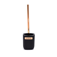 WC-BÜRSTE in Metall, Kunststoff  Kunststoff   - Schwarz/Kupferfarben, Basics, Kunststoff/Metall (9,4/34/9,4cm) - Sadena
