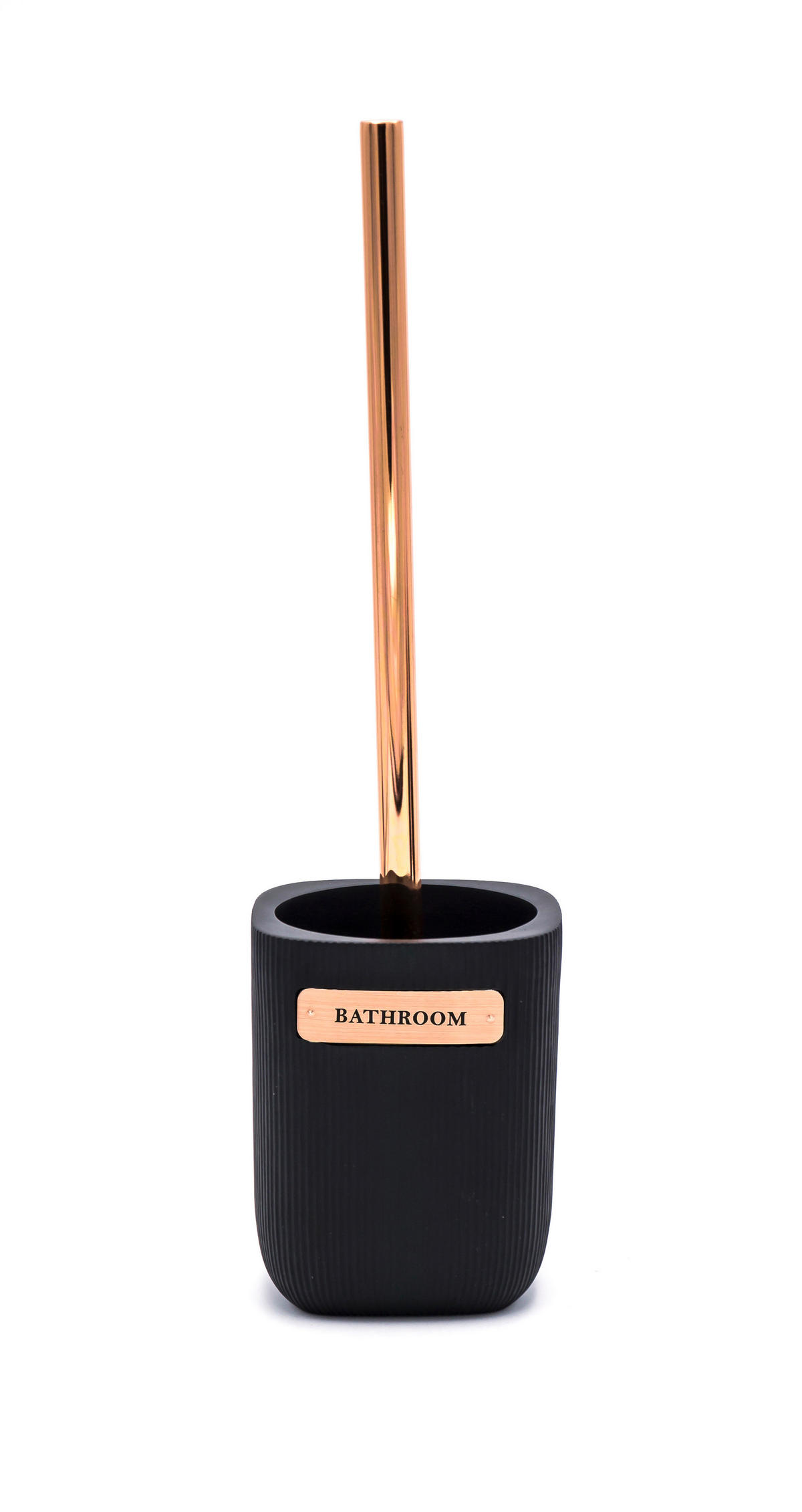 WC-BÜRSTE in Metall, Kunststoff  Kunststoff   - Schwarz/Kupferfarben, Basics, Kunststoff/Metall (9,4/34/9,4cm) - Sadena