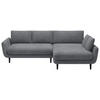 ECKSOFA in Velours Grau  - Schwarz/Grau, Design, Holz/Textil (260/167cm) - Welnova