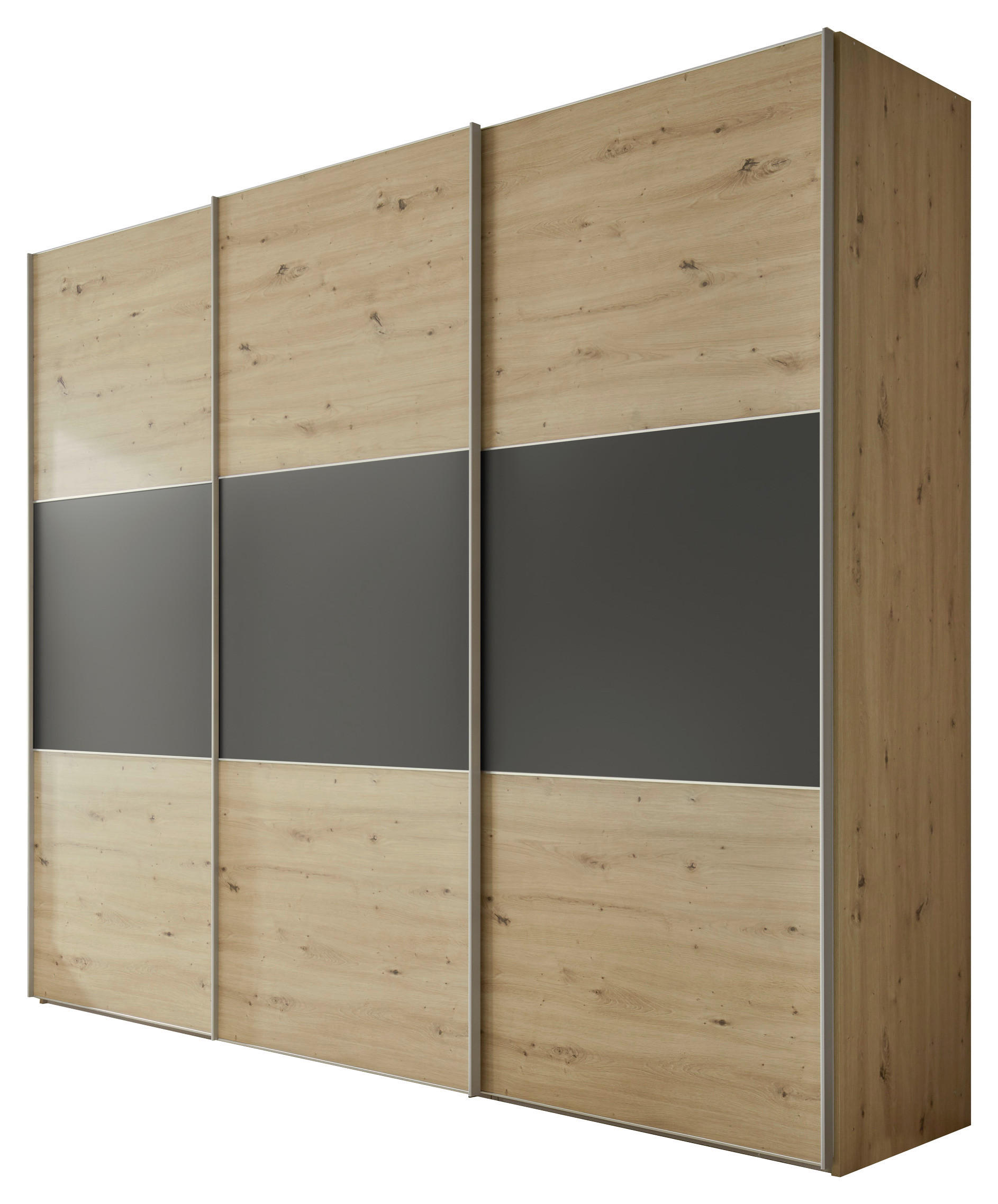 Schwebetürenschrank B: 336 cm Includo Eiche Dekor/Anthrazit