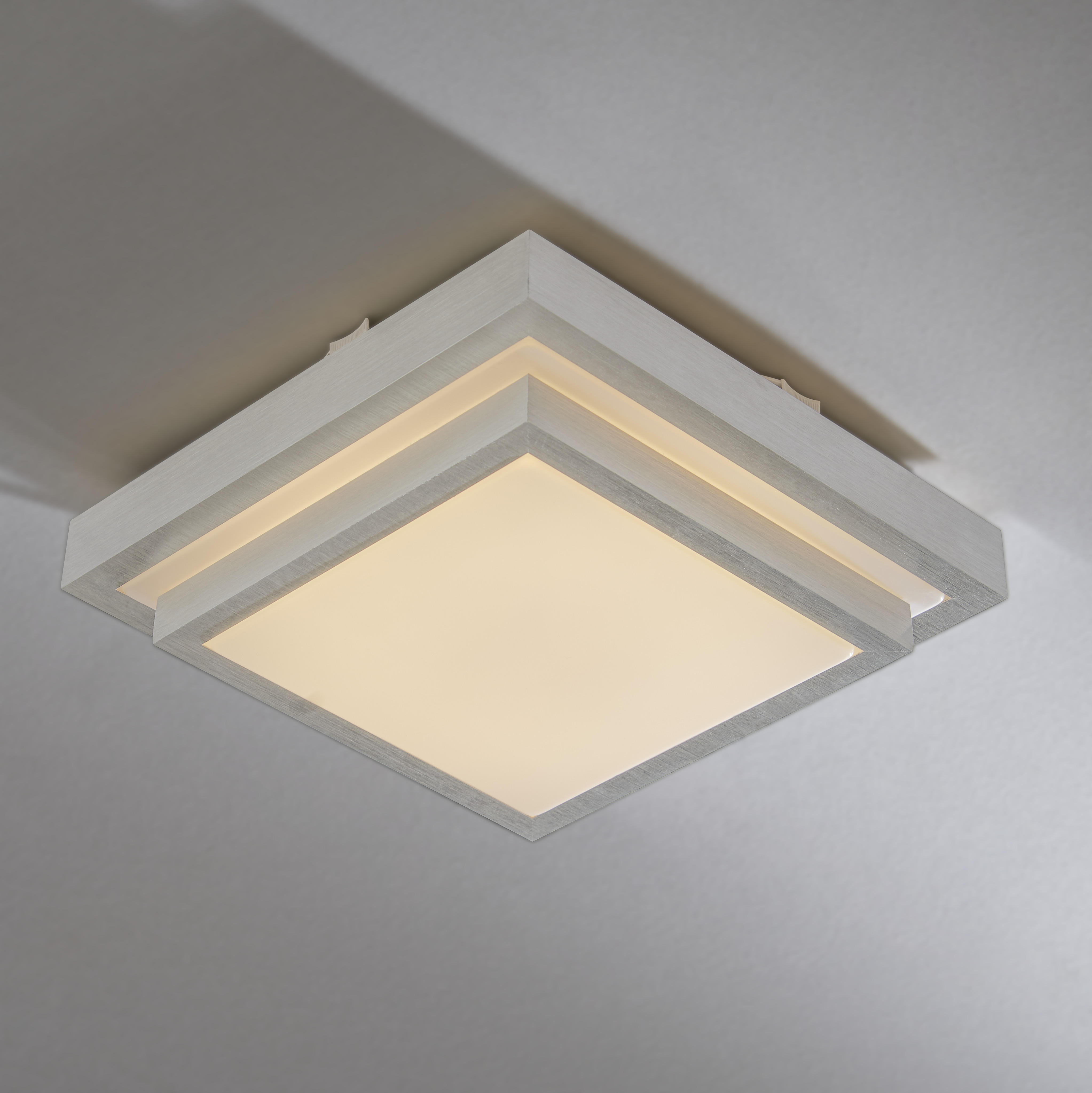 LED-DECKENLEUCHTE 15 W     - Alufarben/Weiß, Basics, Kunststoff/Metall (30/30cm) - Novel