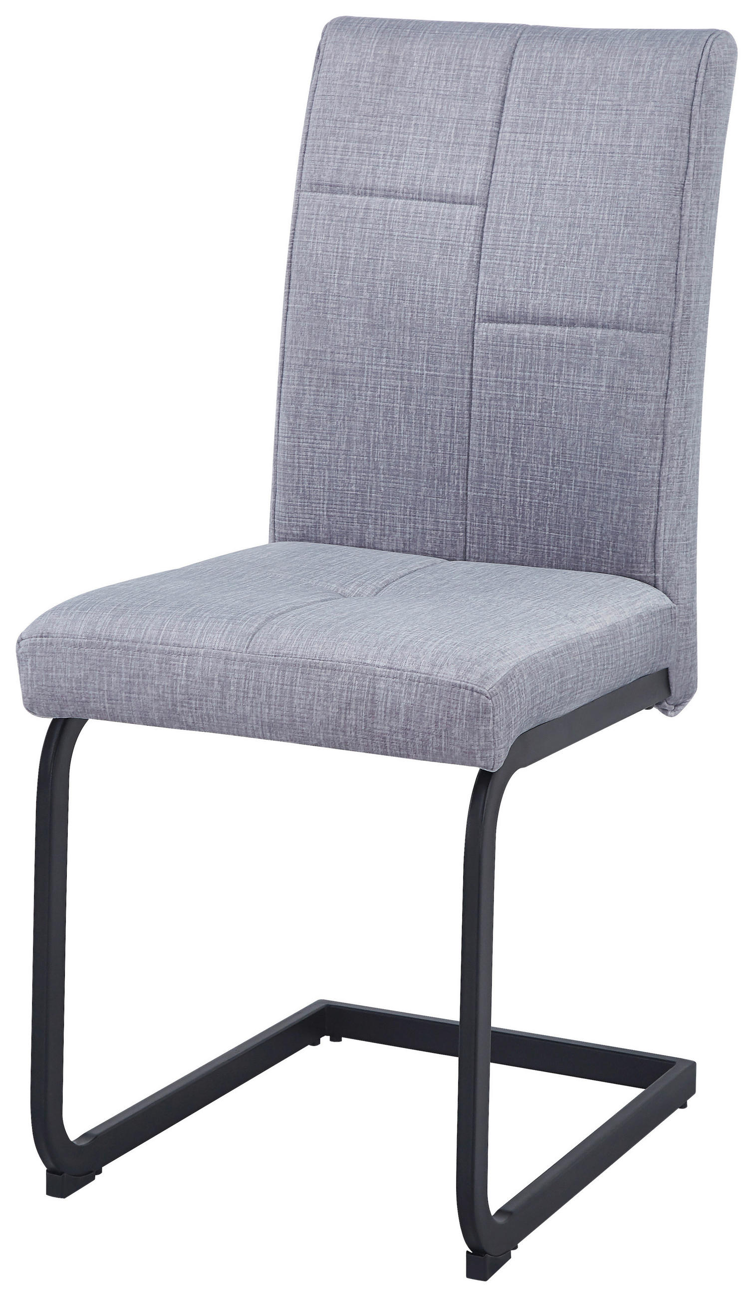 SCHWINGSTUHL  in Eisen Leinenoptik  - Hellgrau/Schwarz, KONVENTIONELL, Textil/Metall (41/98/55cm) - MID.YOU