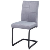 SCHWINGSTUHL  in Eisen Leinenoptik  - Hellgrau/Schwarz, KONVENTIONELL, Textil/Metall (41/98/55cm) - MID.YOU