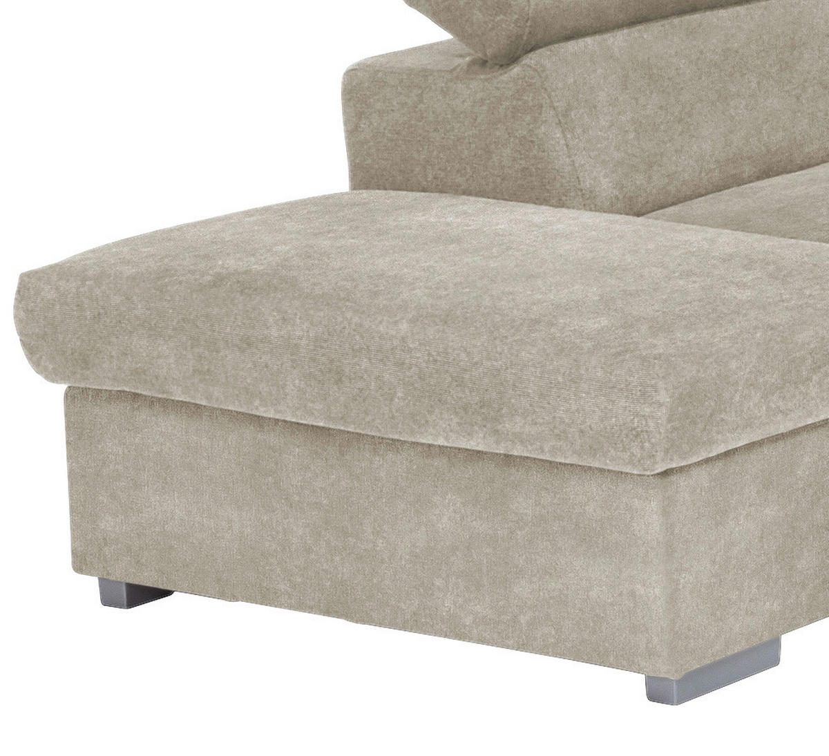 ECKSOFA Platinfarben Flachgewebe  - Platinfarben, Basics, Holz/Textil (217/252cm) - MID.YOU