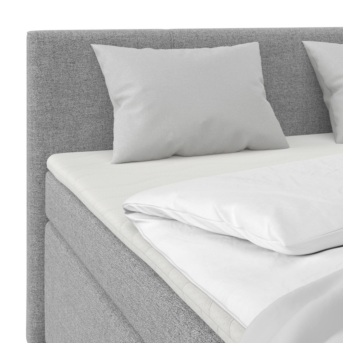BOXSPRINGBETT  in Grau  - Alufarben/Grau, Basics, Kunststoff/Textil (160cm) - Boxxx