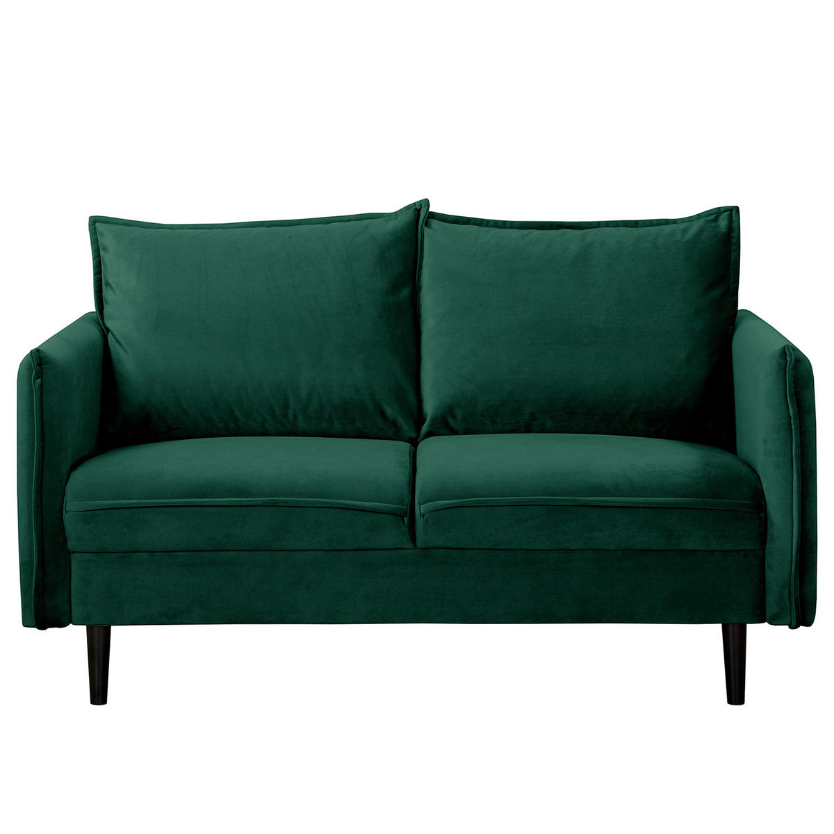 2-SITZER-SOFA JULI Samt Grün  - Schwarz/Grün, Design, Holz/Textil (138/86/100cm) - P & B