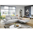 ECKSOFA in Echtleder Weiß  310/180 cm  - Schwarz/Weiß, Design, Leder/Metall (310/180cm) - Dieter Knoll