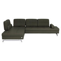 ECKSOFA inkl. Funktionen in Echtleder Grau  - Grau, Design, Leder/Metall (250/299cm) - Joop!