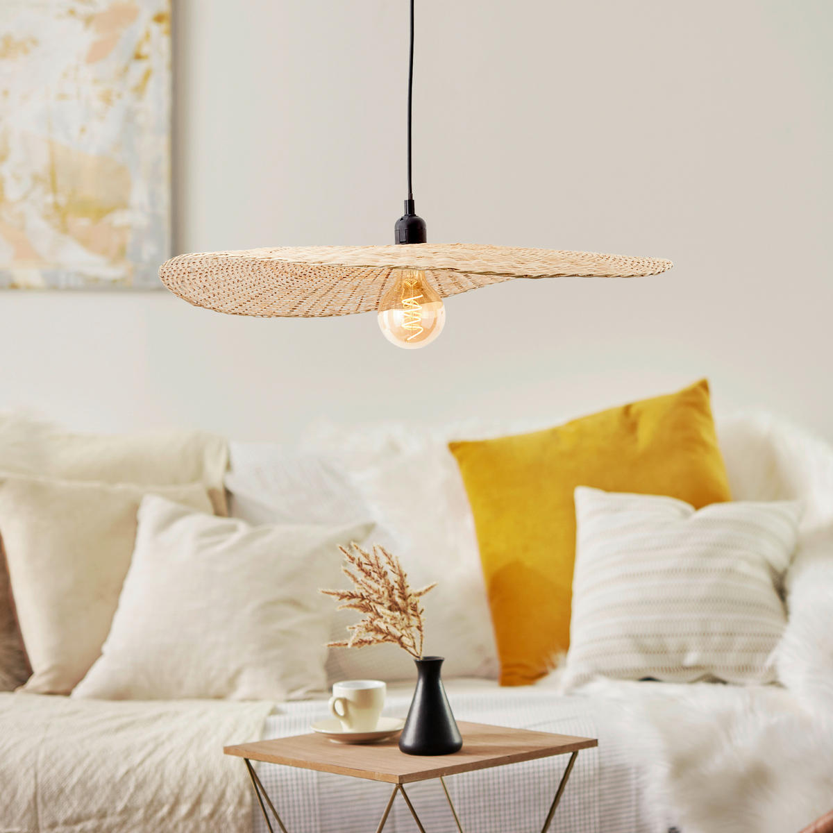 SVJETILJKA VISEĆA     60/120/60 cm   Jefter  - prirodne boje/crna, Basics, prirodni materijali (60/120/60cm)