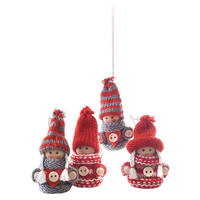 DEKORATIONSHÄNGE  - röd/grå, Lifestyle, textil (7cm) - X-Mas