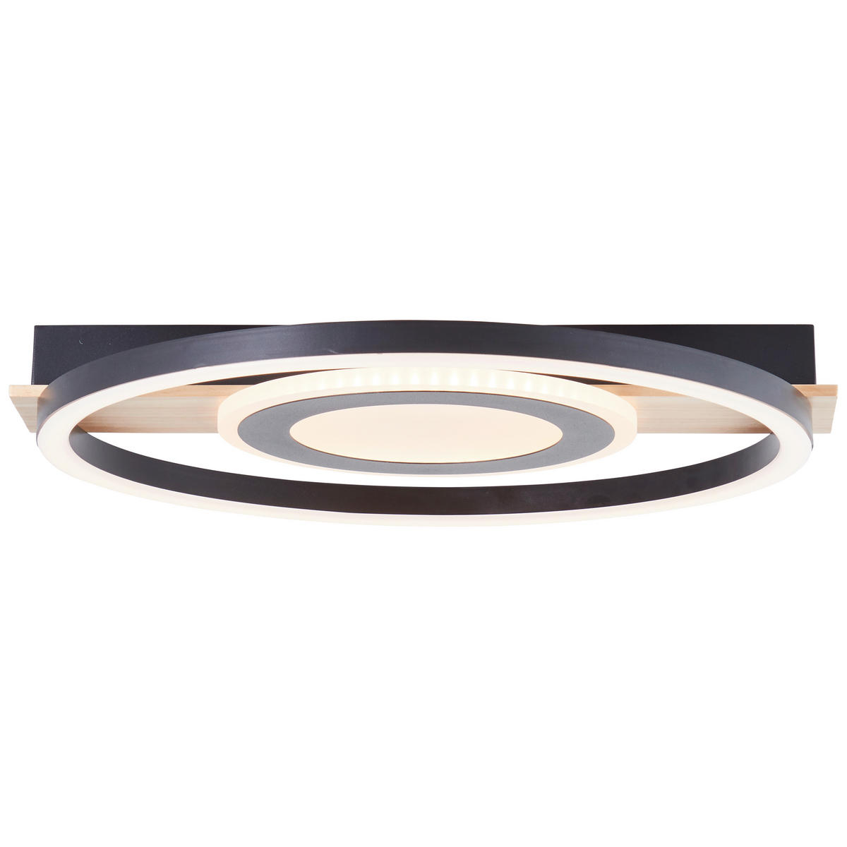 LED-DECKENLEUCHTE   - Hellbraun/Schwarz, Design, Holz/Kunststoff (5/39/37cm) - Brilliant