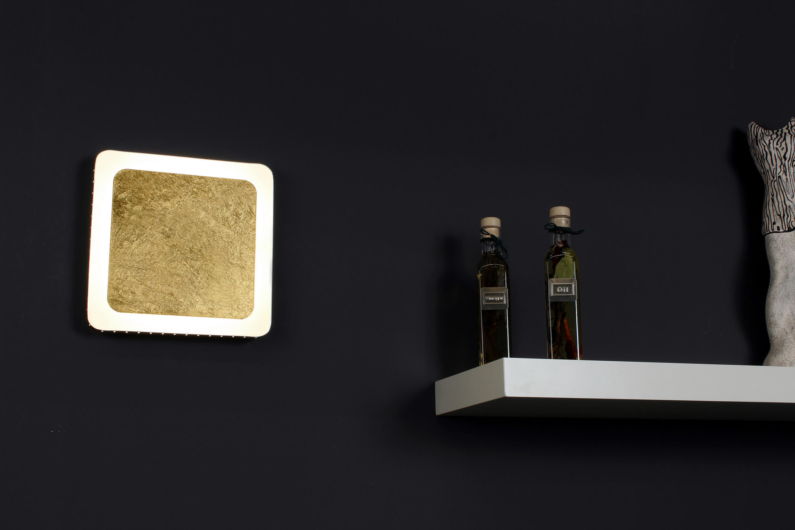 LED-DECKENLEUCHTE Solaris   - Goldfarben/Schwarz, Design, Metall (4,5/25/25cm)