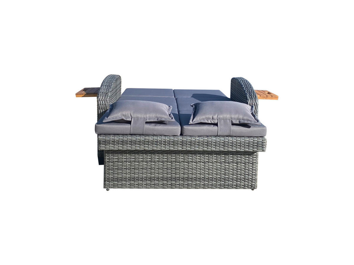 LOUNGEGARNITUR   116/95/118 cm Akazie massiv Stahl  - Dunkelgrau/Anthrazit, Basics, Holz/Kunststoff (116/95/118cm) - Gardenson