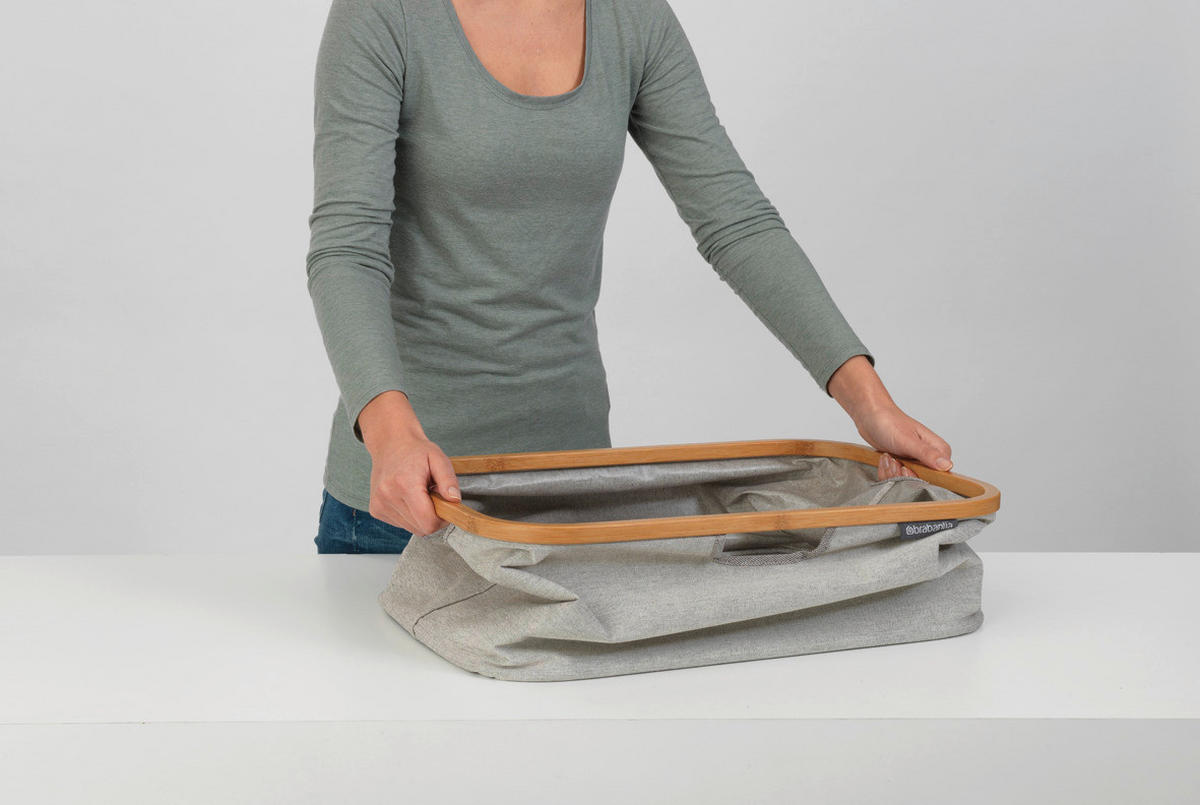 KÔŠ NA BIELIZEŇ - sivá, Design, textil (36/54/26,5cm) - Brabantia