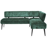 ECKBANK 212/162 cm Webstoff Dunkelgrün Metall   - Dunkelgrün/Schwarz, MODERN, Textil/Metall (212/162cm) - Welnova
