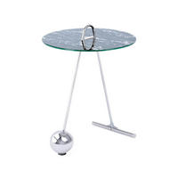 BEISTELLTISCH in Metall, Glas 46/46/60 cm  - Silberfarben/Schwarz, Basics, Glas/Metall (46/46/60cm) - Kayoom