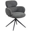 ARMLEHNSTUHL  in Eisen Webstoff  - Anthrazit/Schwarz, Design, Textil/Metall (64/88/62cm) - Novel