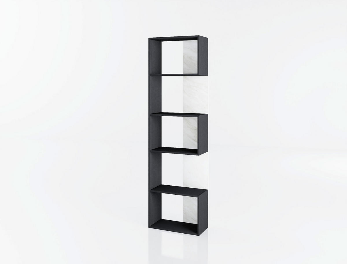 ETAJERĂ  50/175/25 cm alb, negru  - alb/negru, Modern, material pe bază de lemn (50/175/25cm) - Carryhome