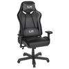 GAMER SZÉK  bőrhatású textil, mikroszál fekete  - fekete, Design, műanyag/textil (72/128-138/72cm) - Xora